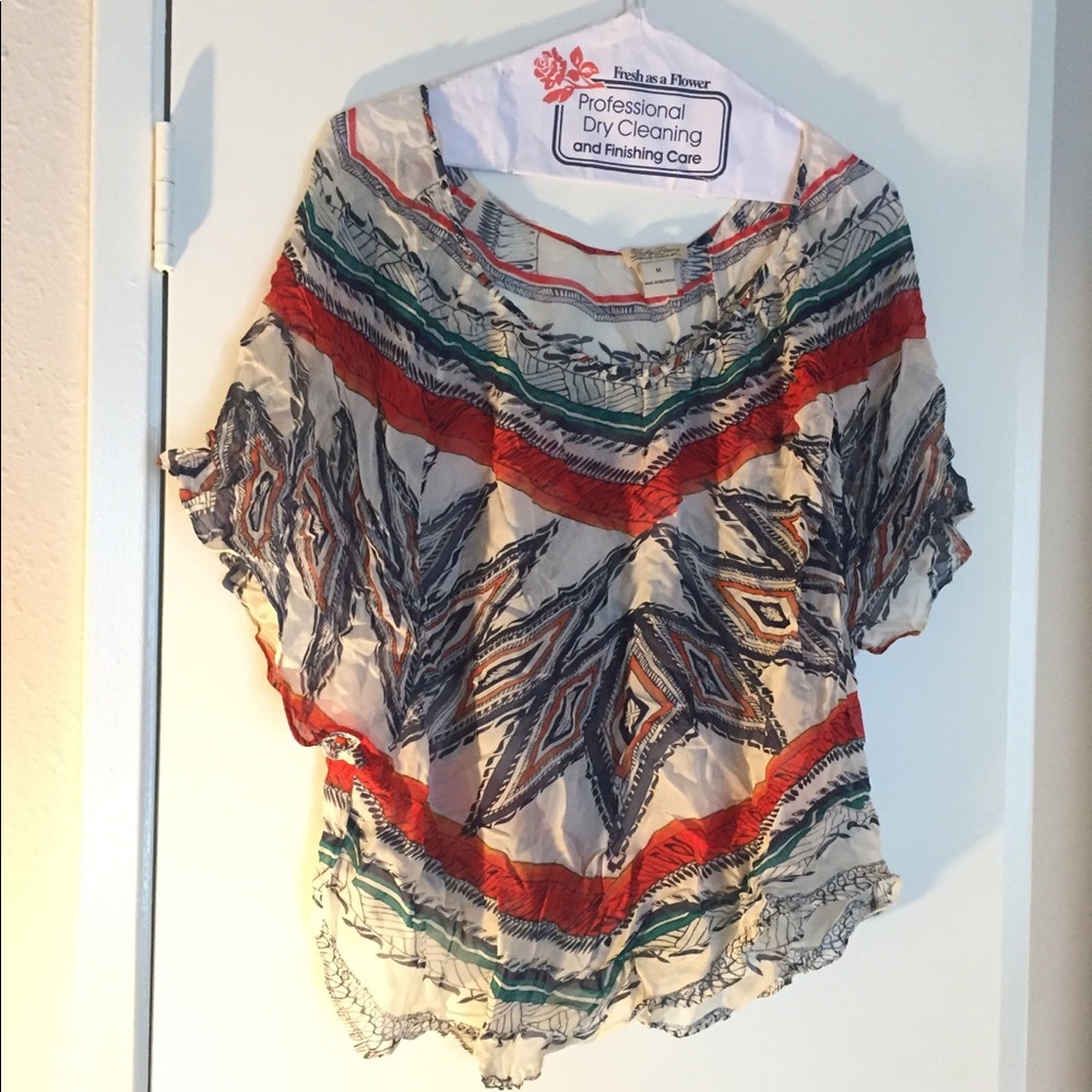Lucky Brand Sheer colorful Top